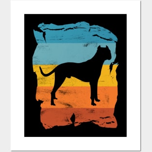 Dogo Argentino Distressed Vintage Retro Silhouette Posters and Art